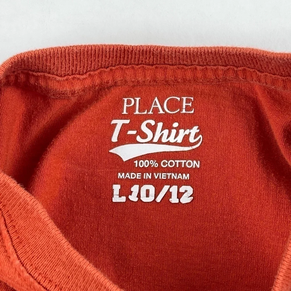 Childrens Place Tshirt Boys Large 10/12 Orange Halloween
